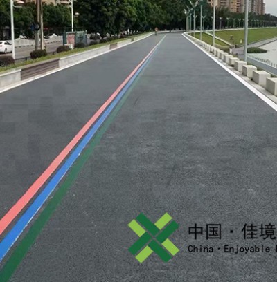 廣州從化流溪河街口示范段36000平透水混凝土道路